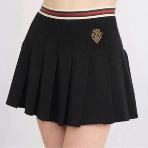 Gucci Pleated Mini Skirt with Striped Trim
